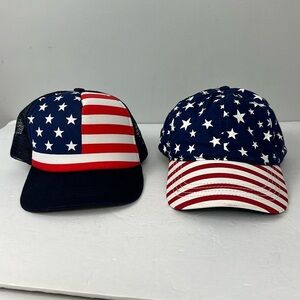 New American Flag Hats Set of 2